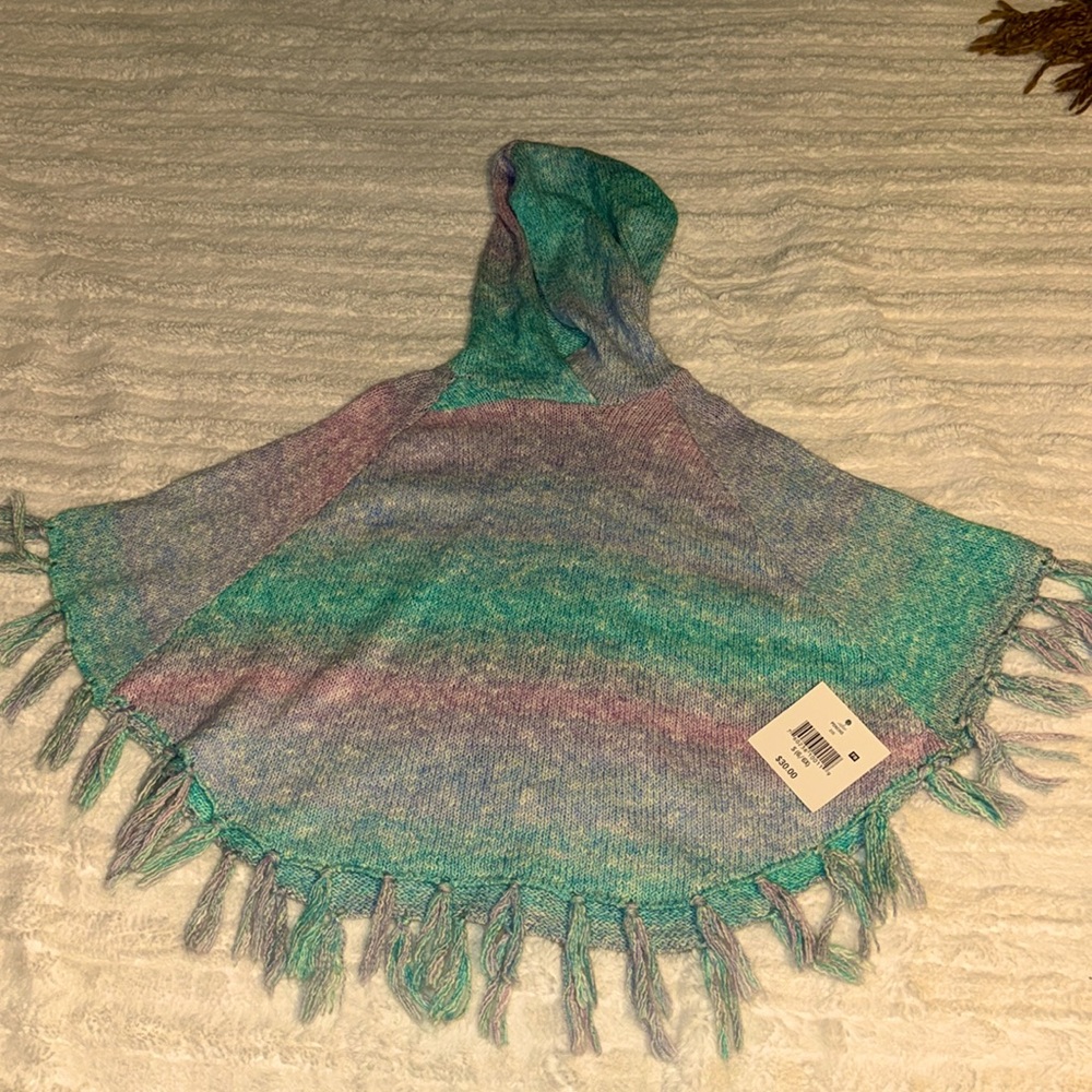 Falls Creek, Girls Denim Girls, Multi-Color Shawl (fringe), Size 6/6x…New/Tags